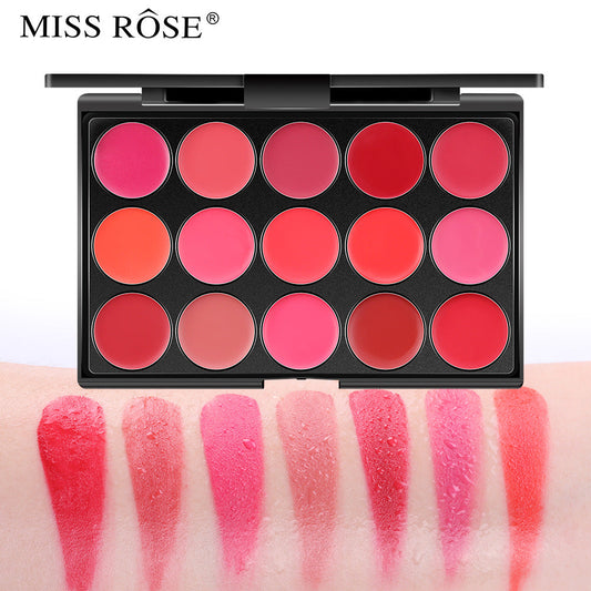 Buy Miss Rose 15 Colors Matte Long Lasting Waterproof Nourishing Lip Cream Palette 20 - Gm in Pakistan
