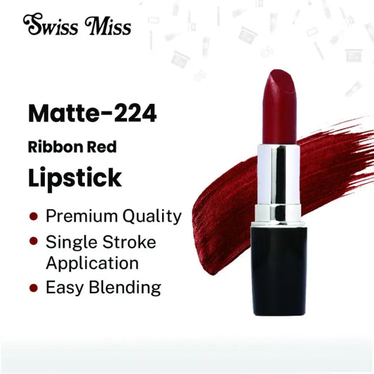 Buy Swiss Miss Lipstick Ribbon Red Matte - 224 in Pakistan