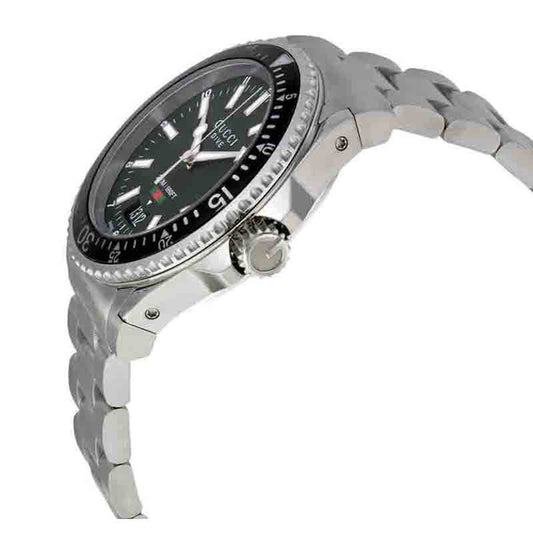 Gucci Men's Swiss Made Quartz Stainless Steel Black Dial 40mm Watch YA136301