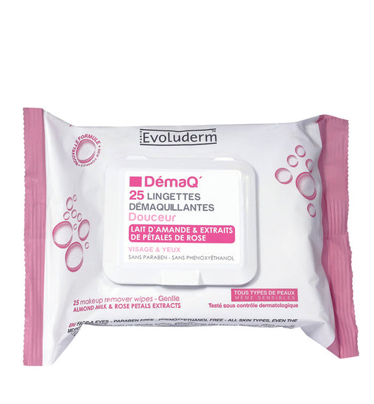 Buy Evoluderm Makeup Remover Wipes (Gentle) All Skin Types - 25pcs in Pakistan