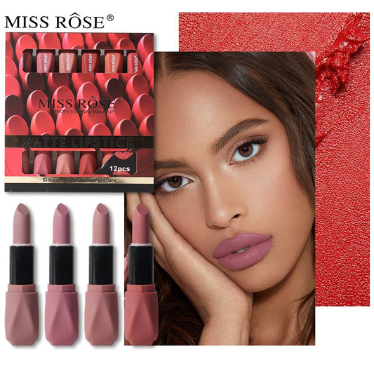 Buy Miss Rose Pack Of 12 Matt Lipstick in Pakistan