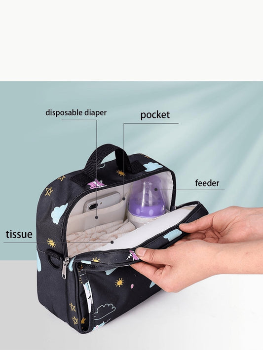 SHEIN Portable Diaper Bag For Baby, Waterproof Nappy Storage Bag, Shoulder Bag For Mom