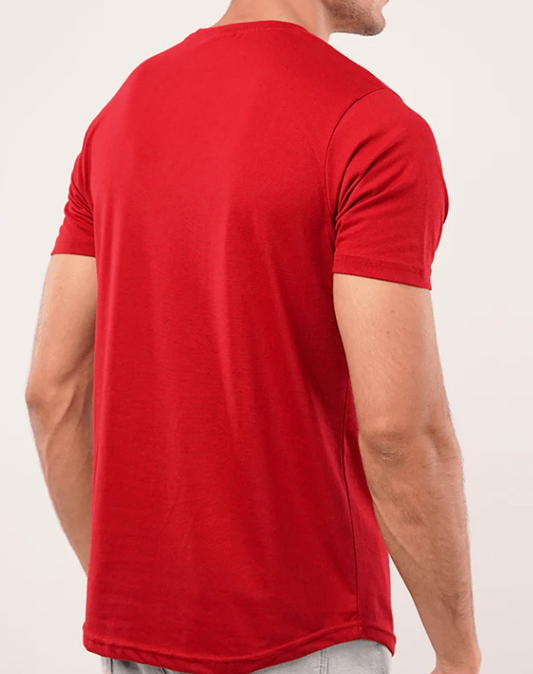 Buy Unisex Plain Crew Neck Short Sleeve T-Shirt - Red in Pakistan