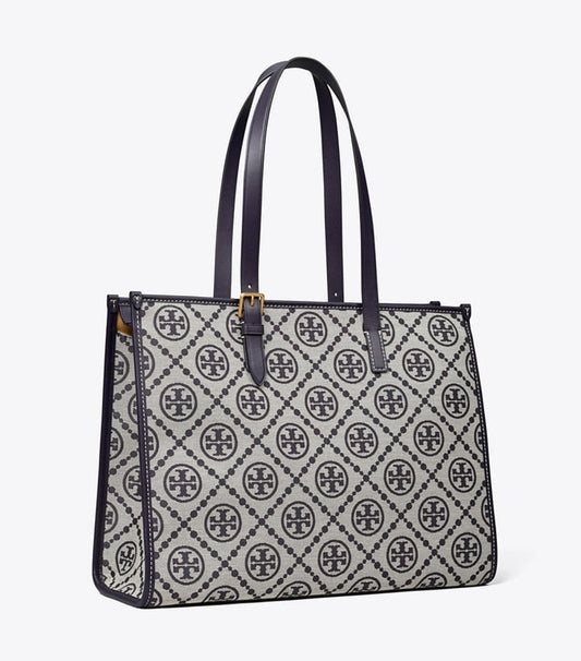 Buy Tory Burch Perry T Monogram Triple Compartment Tote Bag - Royal Navy in Pakistan
