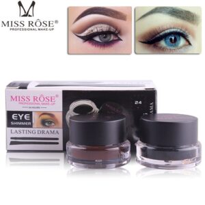 Miss Rose Gel Eyeliner 2 Color Set Black And Brown 4 Hours Long Lasting Waterproof