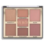 Miss Rose 7 Colors Blush Bright Shimmer Powder Professional Facial Highlight Palette  - Natural Nude