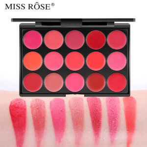 Miss Rose 15 Colors Matte Long Lasting Waterproof Nourishing Lip Cream Palette 20 - Gm