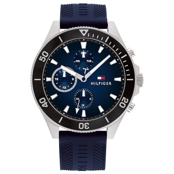 Tommy Hilfiger Men's Larson Blue Silicone Strap Blue Dial Chronograph Quartz Watch 1791920