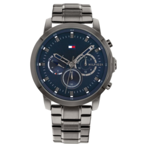 Tommy Hilfiger Jameson Grey Stainless Steel Blue Dial Chronograph Quartz Watch for Gents 1791796