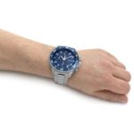 Hugo Boss Mens Quartz Silver Stainless Steel Blue Dial 46mm Watch - 1513907