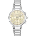 Hugo Boss Women's Chronograph Silver Stainless Steel Gold Dial Watch - 1502676