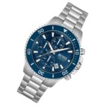 Hugo Boss Mens Quartz Silver Stainless Steel Blue Dial 46mm Watch - 1513907