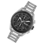 Hugo Boss Volane Silver Steel Black Dial Men's Chrono Watch - 1513949