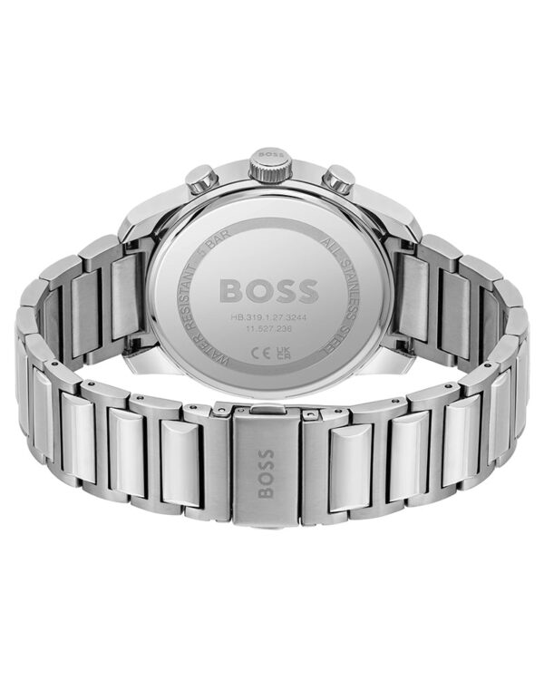 Hugo Boss Mens Silver Stainless Steel Blue Dial Chronograph Quartz Watch 1514007