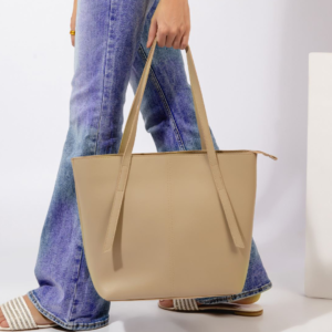 Minimalist Shoulder Tote Bag Beige