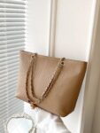 Shein Geometric Embossed Grommet Eyelet Shoulder Tote Bag