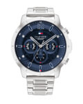 Tommy Hilfiger Men's Quartz Silver Stainless Steel Blue Dial 50mm Watch 1710492