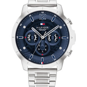 Tommy Hilfiger Men's Quartz Silver Stainless Steel Blue Dial 50mm Watch 1710492