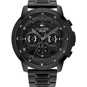 Tommy Hilfiger Luce Black Stainless Steel Black Dial Chronograph Quartz Watch for Gents 1710494