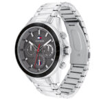 Tommy Hilfiger Mens Quartz Silver Stainless Steel Grey Dial 45mm Watch - 1791857