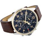 Tommy Hilfiger Men's Quartz Brown Leather Strap Blue Dial 47mm Watch 1791275