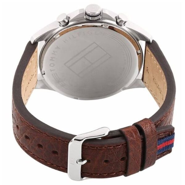 Tommy Hilfiger Men's Quartz Brown Leather Strap Blue Dial 47mm Watch 1791275