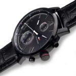 Tommy Hilfiger Quartz Leather Strap Black Dial 44mm Watch for Men - 1791310