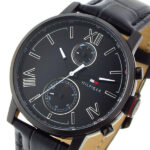 Tommy Hilfiger Quartz Leather Strap Black Dial 44mm Watch for Men - 1791310