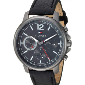 Buy Tommy Hilfiger Quartz Black Leather Strap Grey Dial 46mm Watch for Men - 1791533 in Pakistan