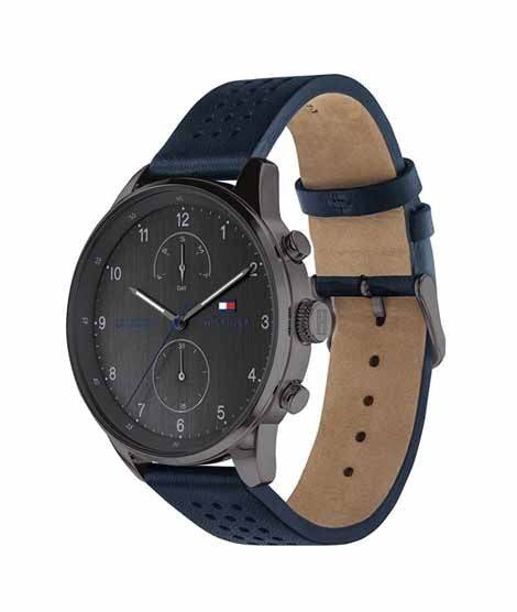 Tommy Hilfiger Quartz Leather Strap Grey Dial 44mm Watch for Men - 1791578