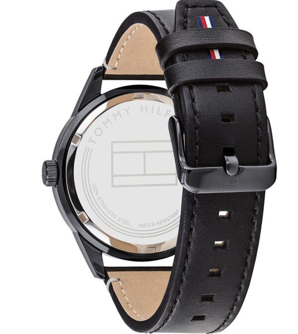 Tommy Hilfiger Quartz Leather Strap Black Dial 44mm Watch for Men - 1791638