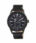 Tommy Hilfiger Quartz Leather Strap Black Dial 44mm Watch for Men - 1791638