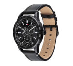 Tommy Hilfiger Quartz Leather Strap Black Dial 44mm Watch for Men - 1791638