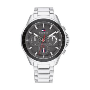 Buy Tommy Hilfiger Mens Quartz Silver Stainless Steel Grey Dial 45mm Watch - 1791857 in Pakistan