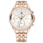 Tommy Hilfiger Womens Quartz Rose Gold Stainless Steel Silver Dial 38mm Watch - 1791978