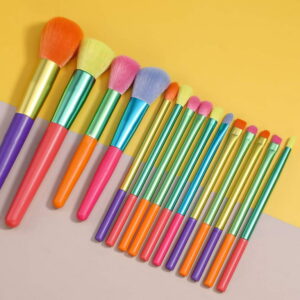 15 Pcs Colourful Make Up Brush Gift Set