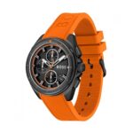 Hugo Boss Volane Chronograph Black Dial Orange Rubber Strap Mens Watch 45mm 5ATM - 1513957