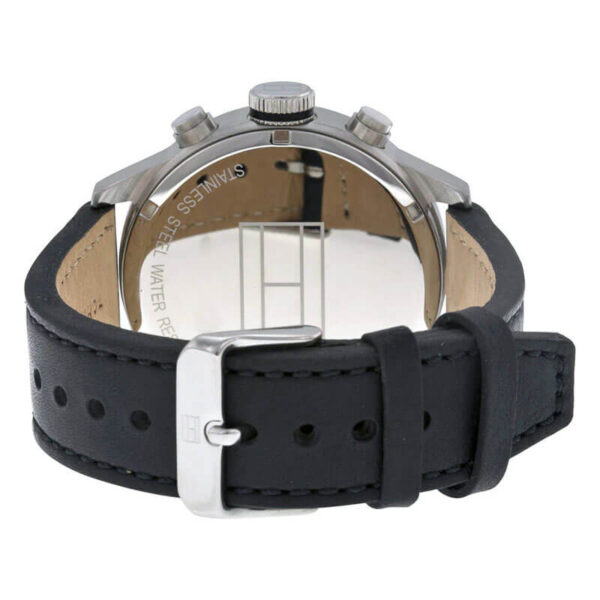 Tommy Hilfiger Quartz Leather Strap Black Dial 46mm Watch for Men - 1791050