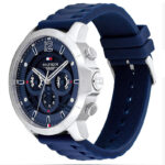 Tommy Hilfiger Men's Quartz Blue Silicone Strap Blue Dial 50mm Watch 1710489