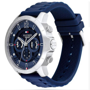 Buy Tommy Hilfiger Men's Quartz Blue Silicone Strap Blue Dial 50mm Watch 1710489 in Pakistan