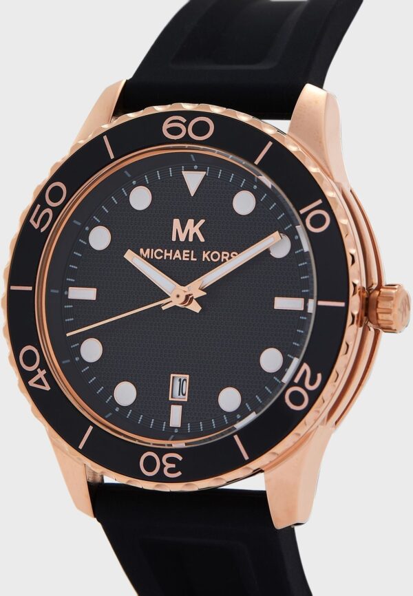 Michael Kors Womens Quartz Runway Silicone Strap Black Dial 40mm Watch - Mk6852