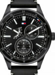 Tommy Hilfiger Quartz Leather Strap Black Dial 44mm Watch for Men - 1791638