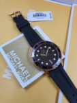 Michael Kors Womens Quartz Runway Silicone Strap Black Dial 40mm Watch - Mk6852