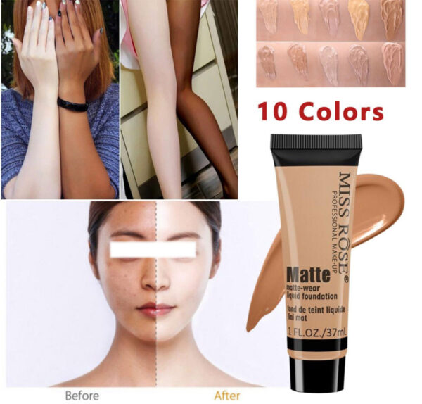 Miss Rose Long Lasting Liquid Full Skin Coverage Soft Matte Foundation 37 - Ml