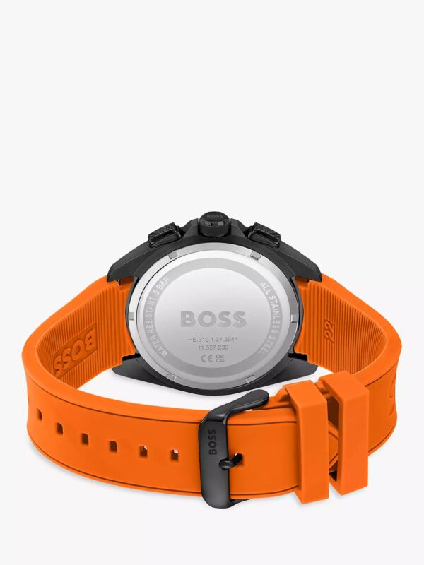 Hugo Boss Volane Chronograph Black Dial Orange Rubber Strap Mens Watch 45mm 5ATM - 1513957