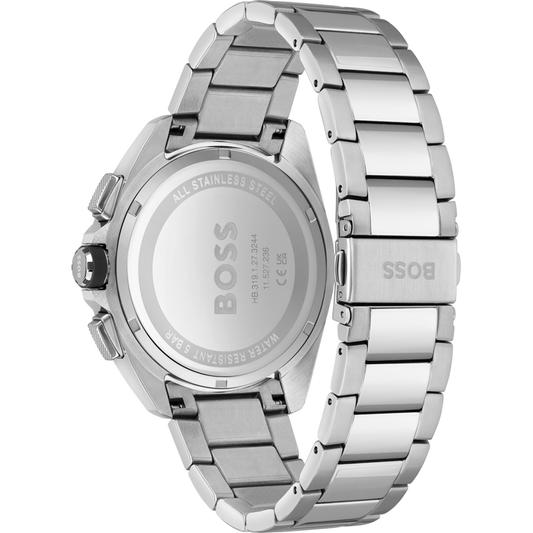 Hugo Boss Volane Silver Steel Black Dial Men's Chrono Watch - 1513949