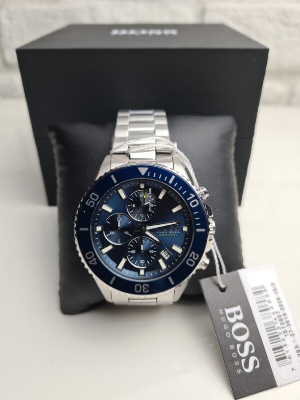 Hugo Boss Mens Quartz Silver Stainless Steel Blue Dial 46mm Watch - 1513907