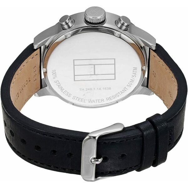 Tommy Hilfiger Quartz Leather Strap Black Dial 46mm Watch for Men - 1791050