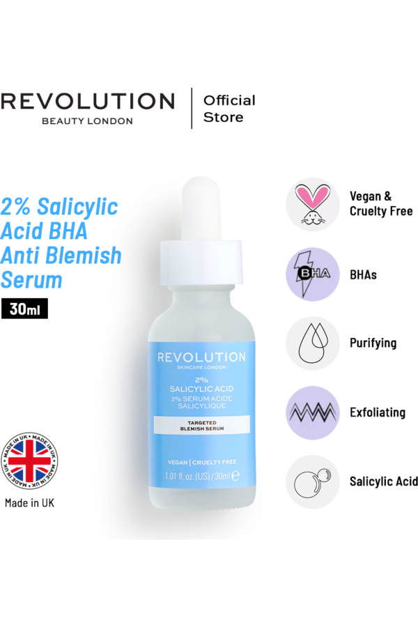 Revolution Skincare 2% Salicylic Acid BHA Anti Blemish Serum - 30ml