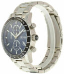 Hugo Boss Mens Chronograph Quartz Rafale Silver Stainless Steel Blue Dial 43mm Watch - 1513510